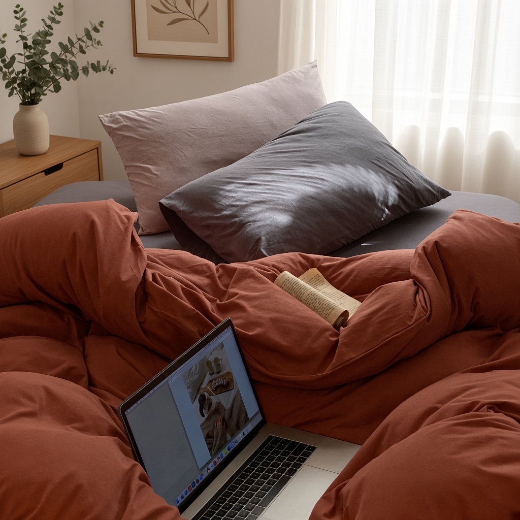 Warm Tone Jersey Knit Bedding Set