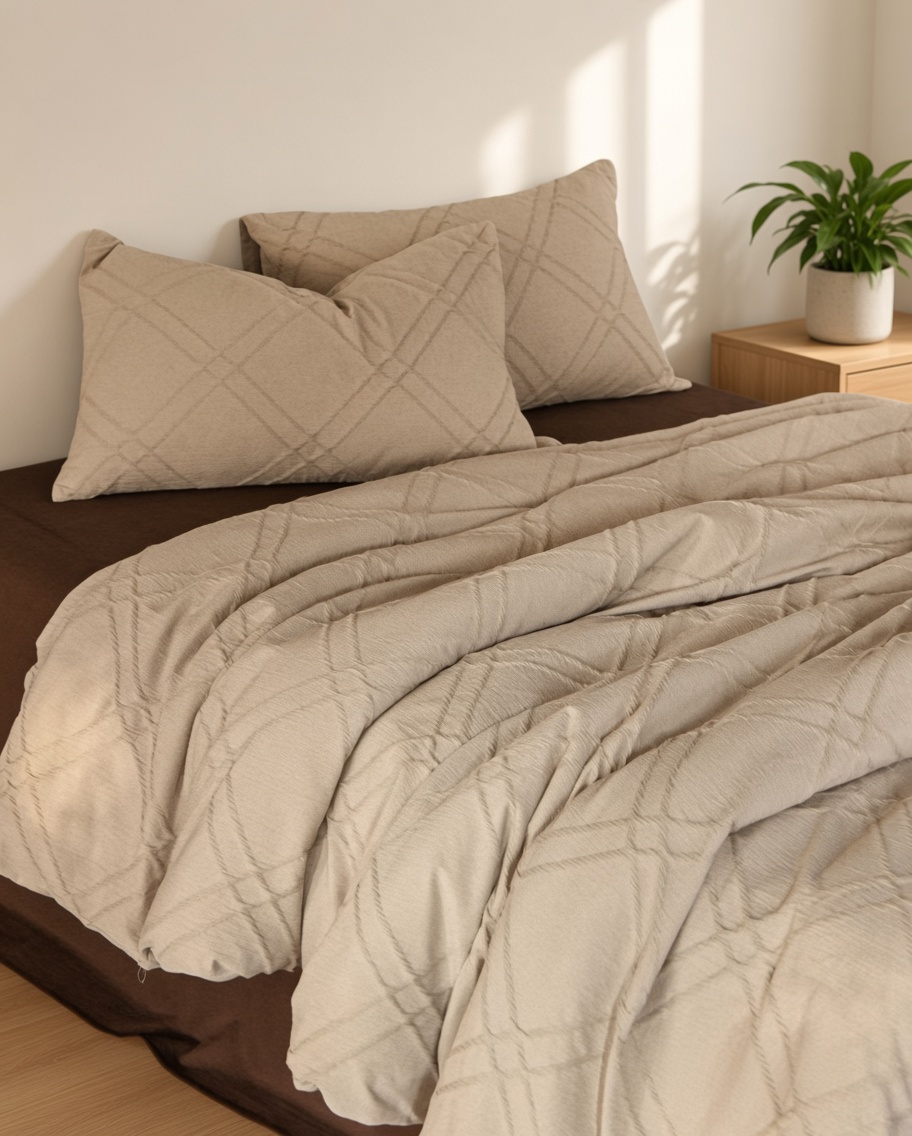 Geometric Cotton Jacquard Breathable Bedding Set