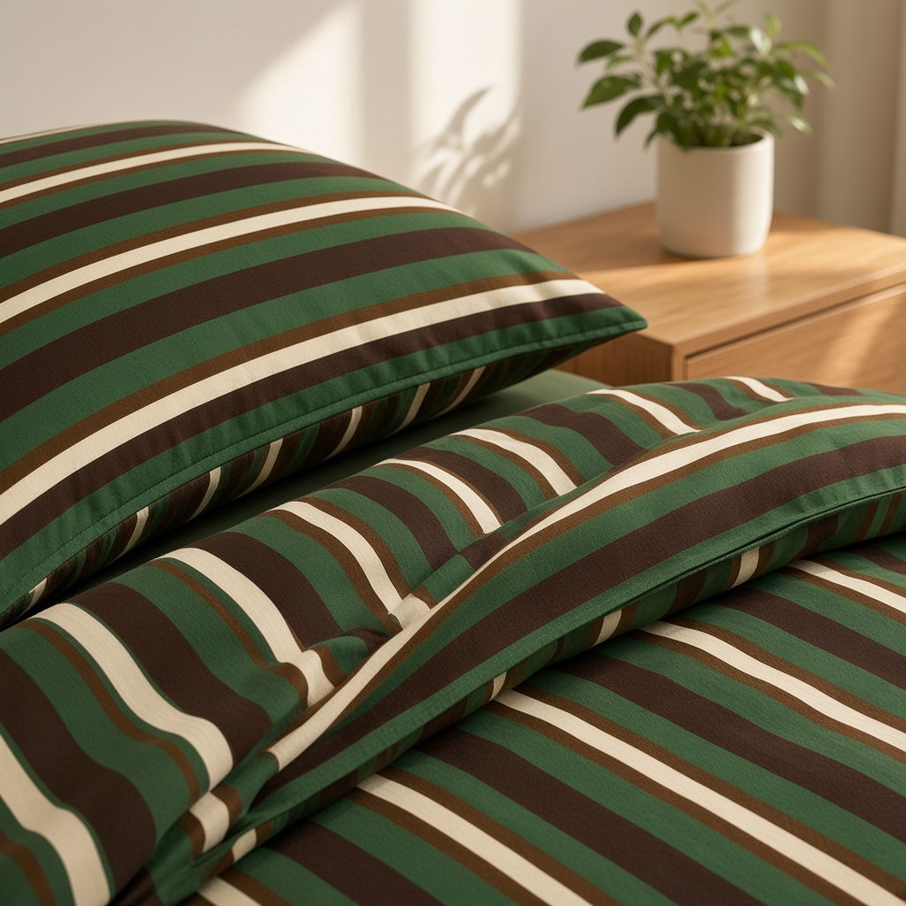 Retro Striped Jersey Knit Bedding Set