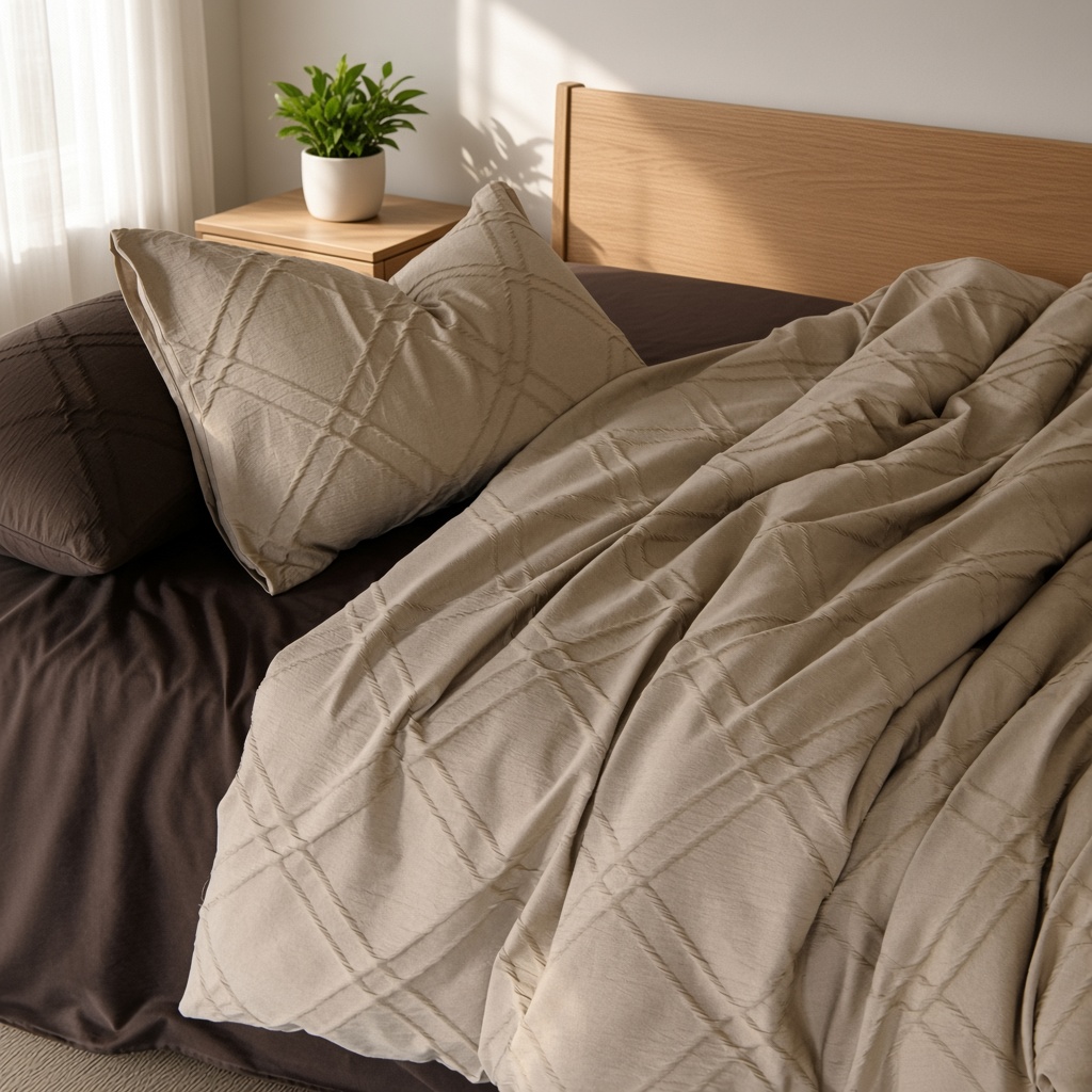 Geometric Cotton Jacquard Breathable Bedding Set