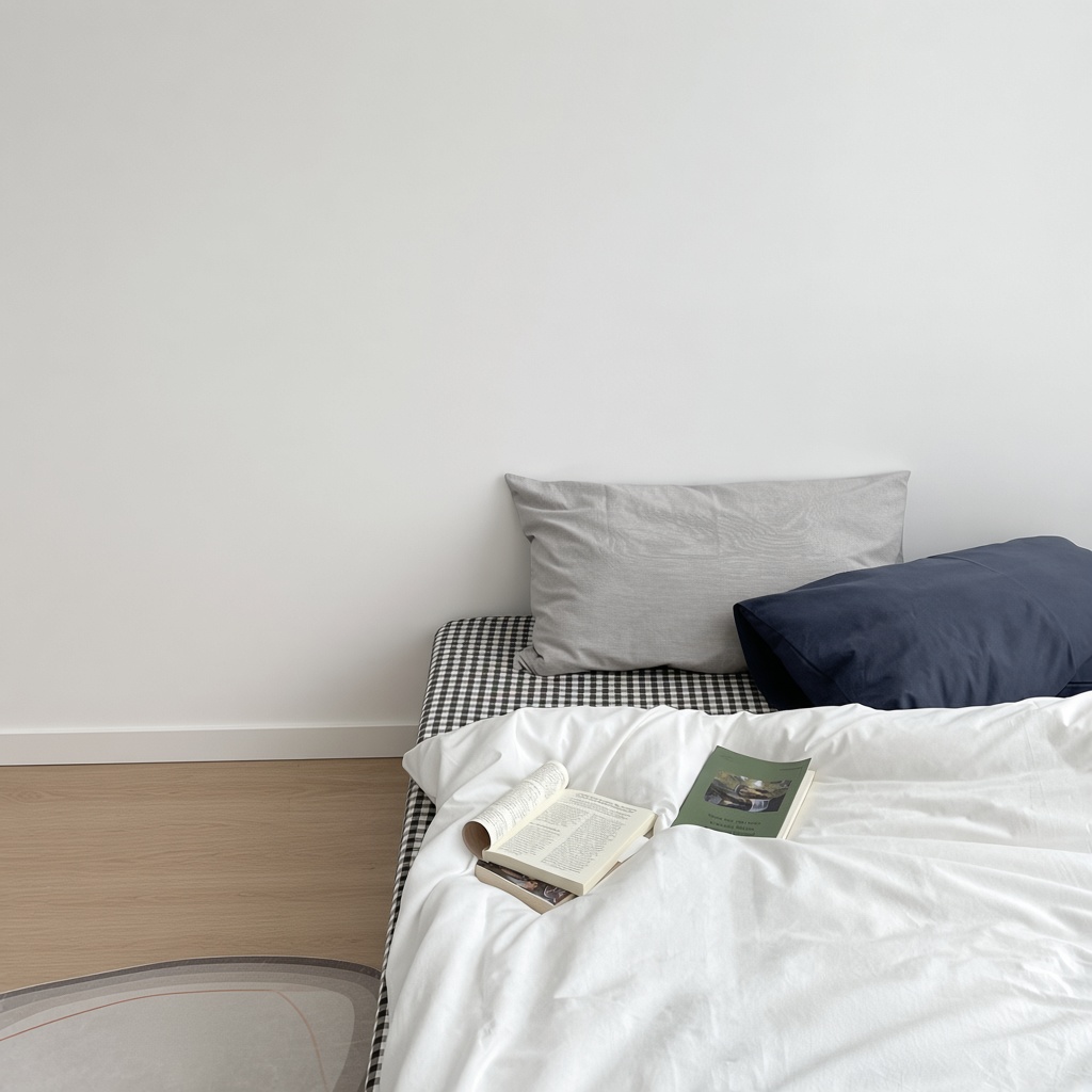 Minimalist Mixed Gingham Cotton Washed Breathable Bedding Set