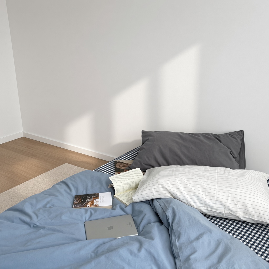 Minimalist Mixed Gingham Cotton Washed Breathable Bedding Set