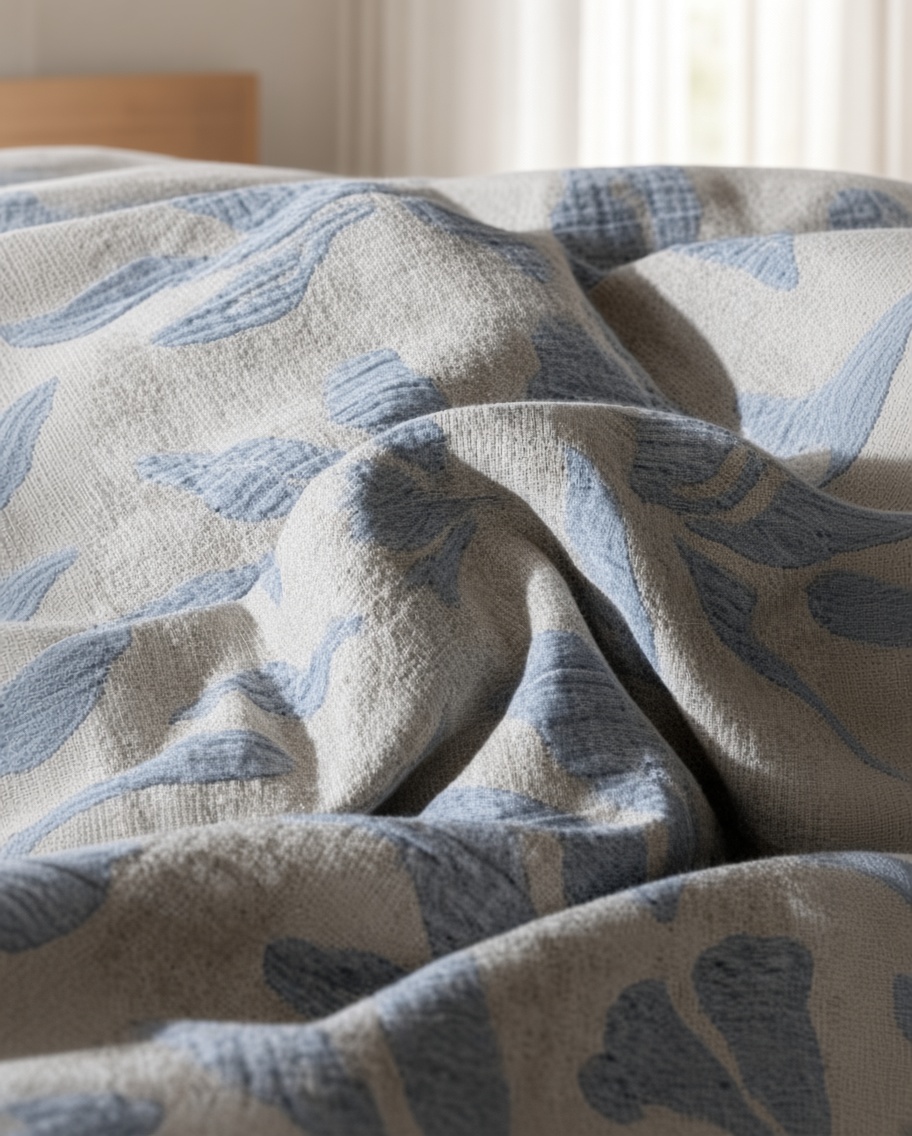 Vintage Long Staple Cotton Expertly Woven Jacquard Silky Bedding Set
