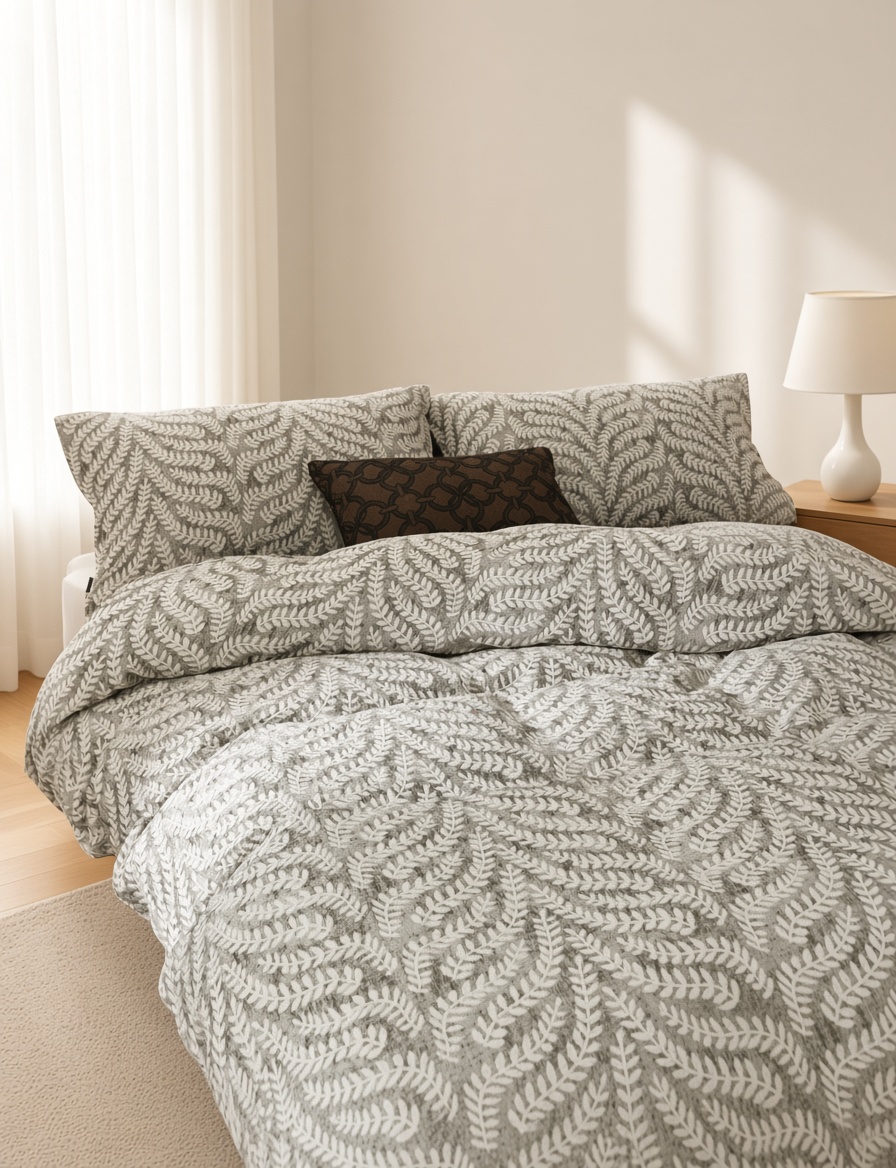 Vintage Long Staple Cotton Expertly Woven Jacquard Silky Bedding Set