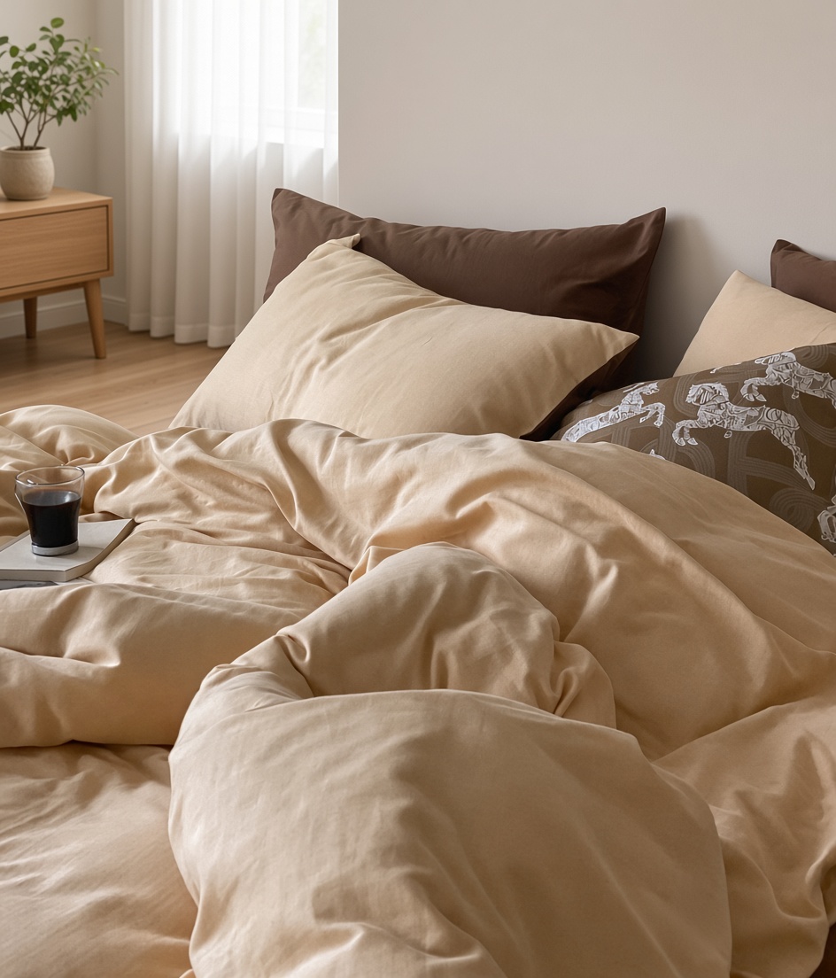 Minimalist Cotton Washed Double Layer Bedding Bundle