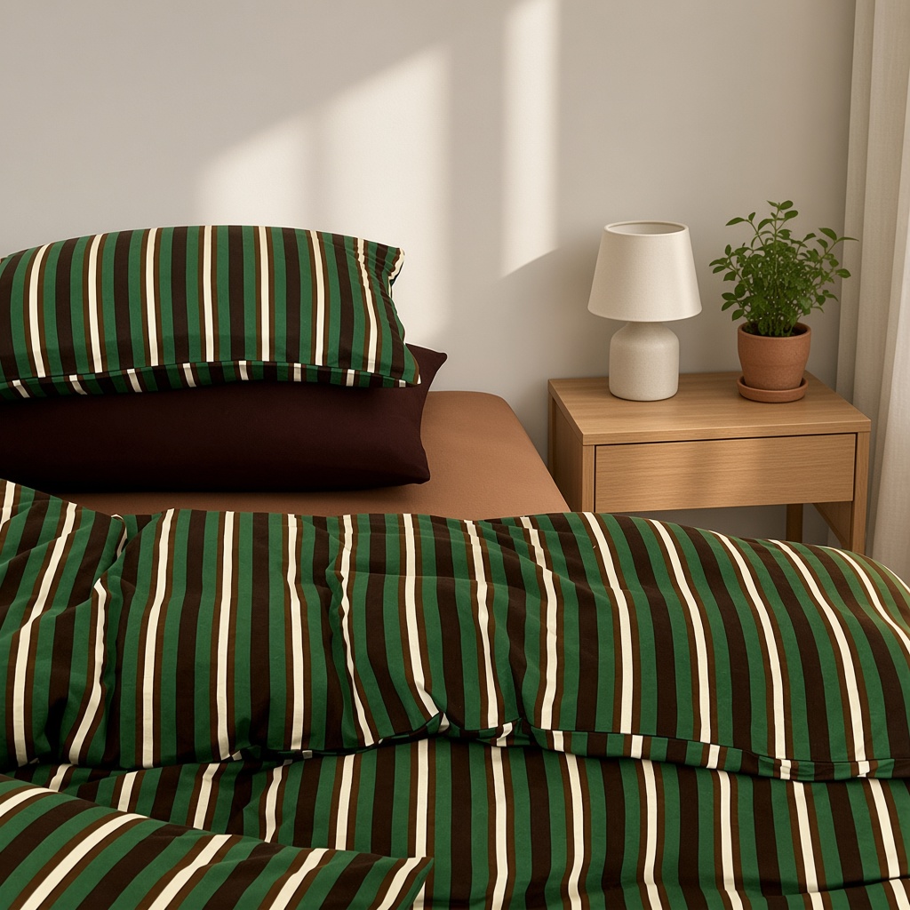 Retro Striped Jersey Knit Bedding Set
