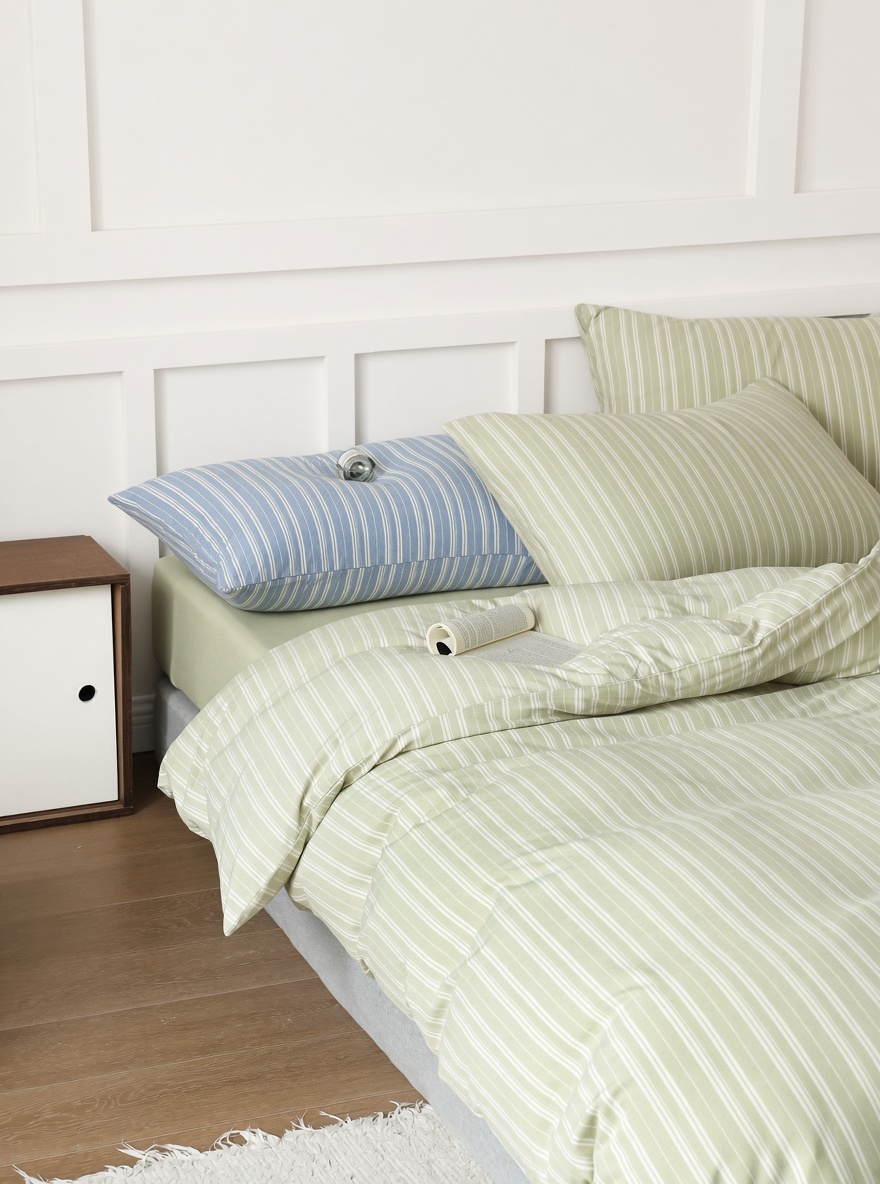 Striped Cotton Jersey Knit Bedding Set