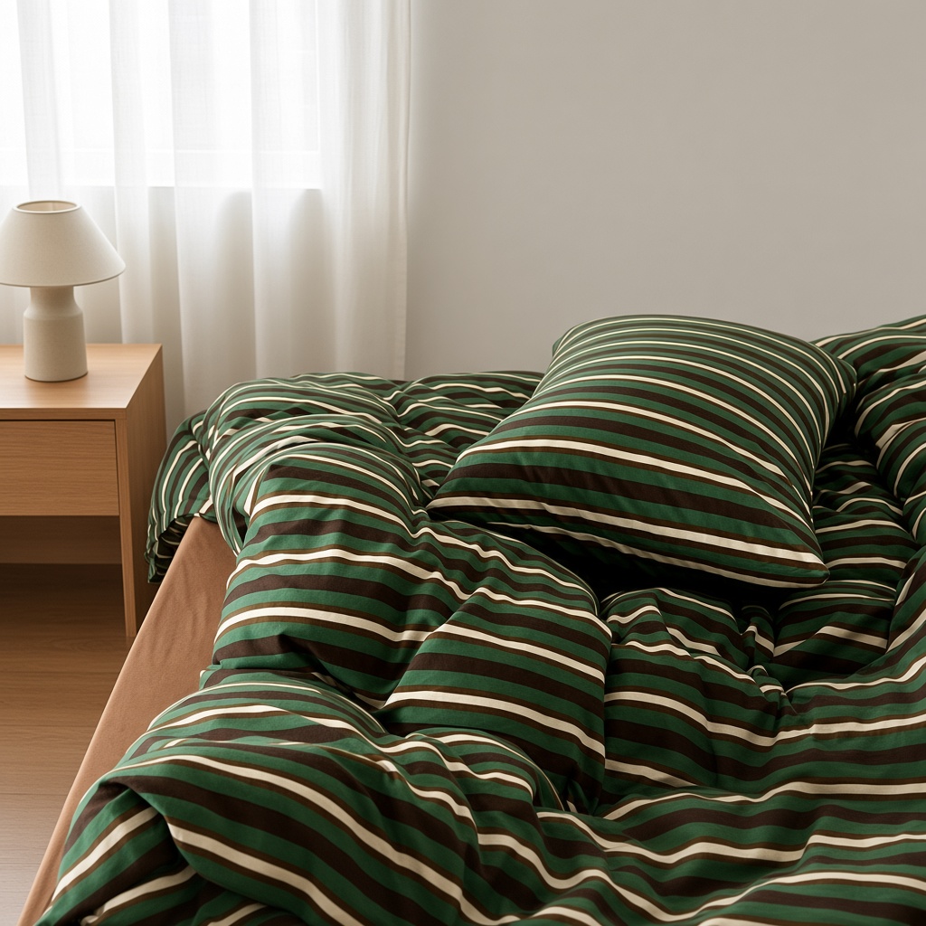 Retro Striped Jersey Knit Bedding Set