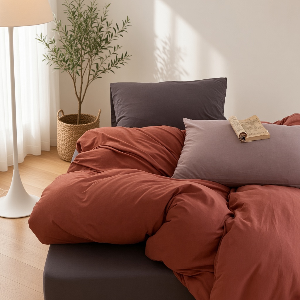 Mixed Color Jersey Knit Breathable Bedding Set