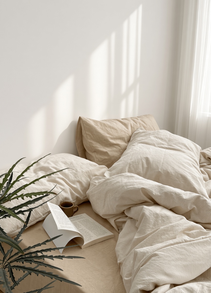Minimalist Mixed Gingham Cotton Washed Breathable Bedding Set
