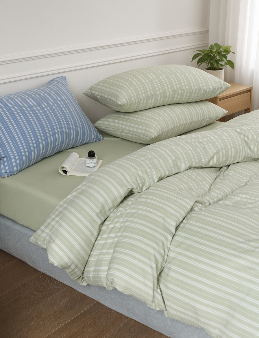 Striped Cotton Jersey Knit Bedding Set