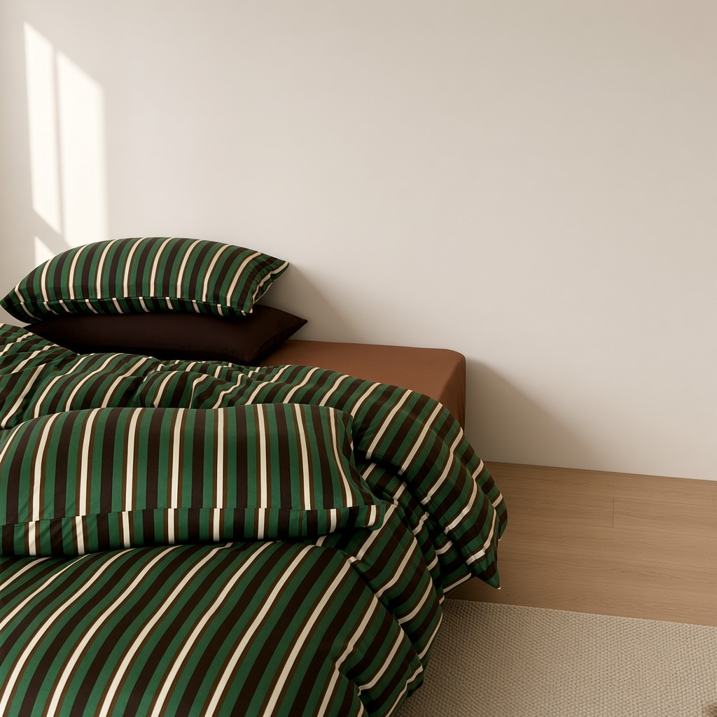Retro Striped Jersey Knit Bedding Set