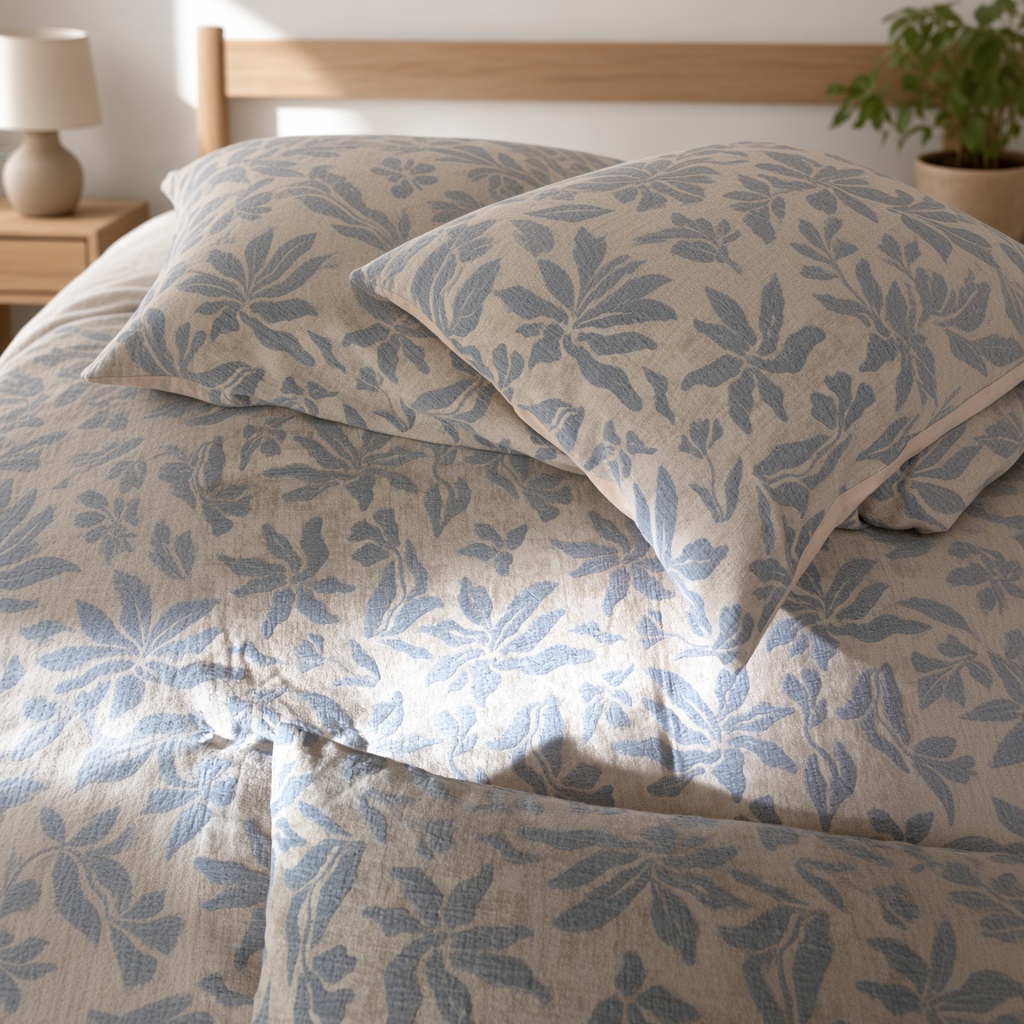 Vintage Long Staple Cotton Expertly Woven Jacquard Silky Bedding Set