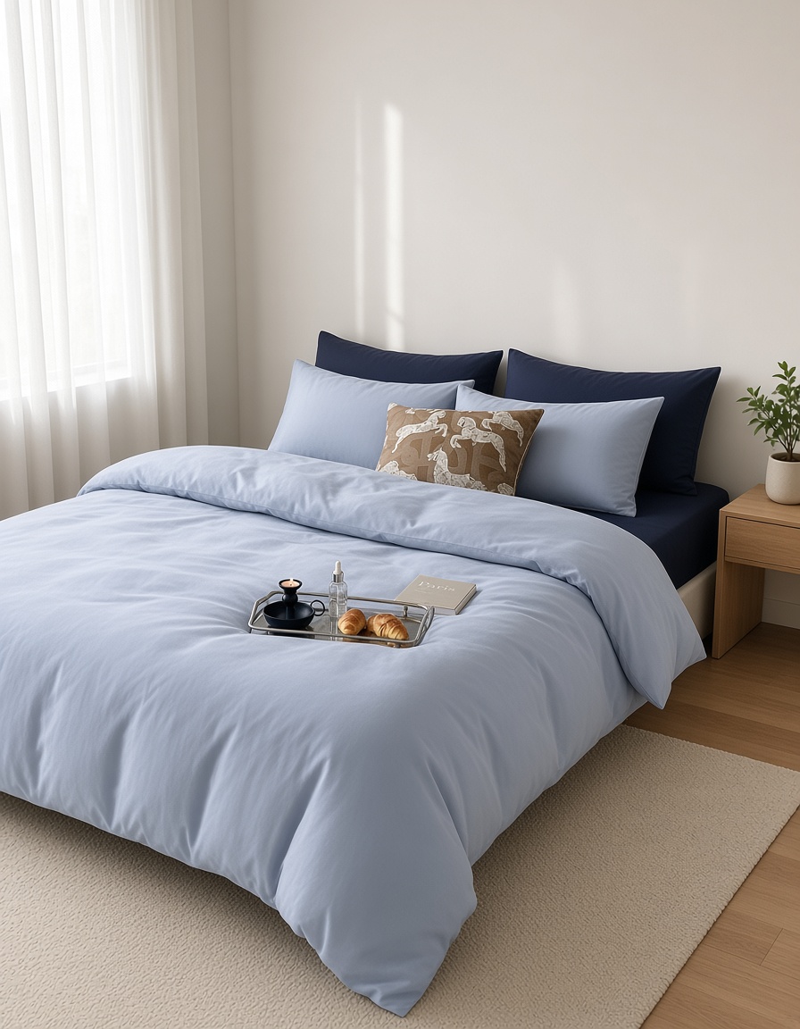 Minimalist Cotton Washed Double Layer Bedding Bundle