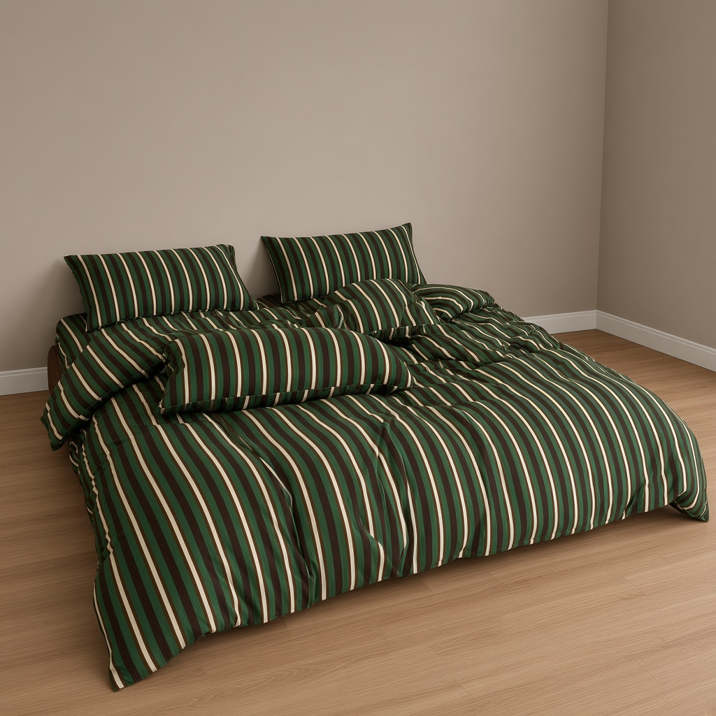 Retro Striped Jersey Knit Bedding Set