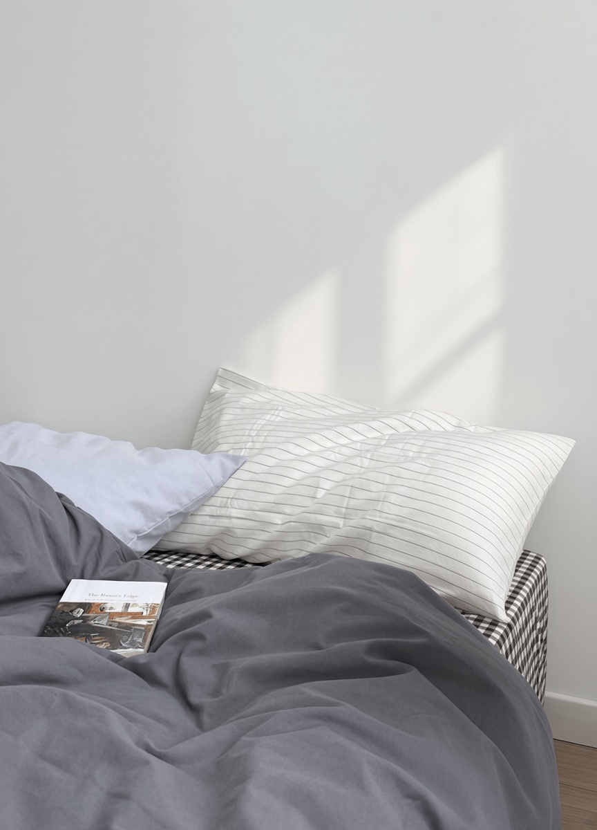 Minimalist Mixed Gingham Cotton Washed Breathable Bedding Set