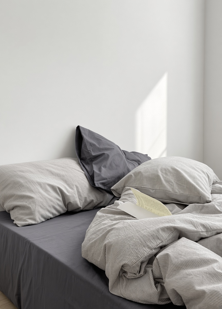 Minimalist Mixed Gingham Cotton Washed Breathable Bedding Set