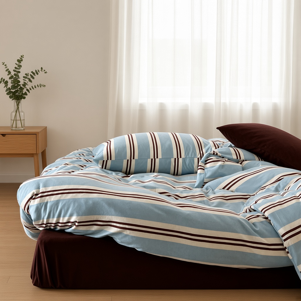Retro Striped Jersey Knit Bedding Set