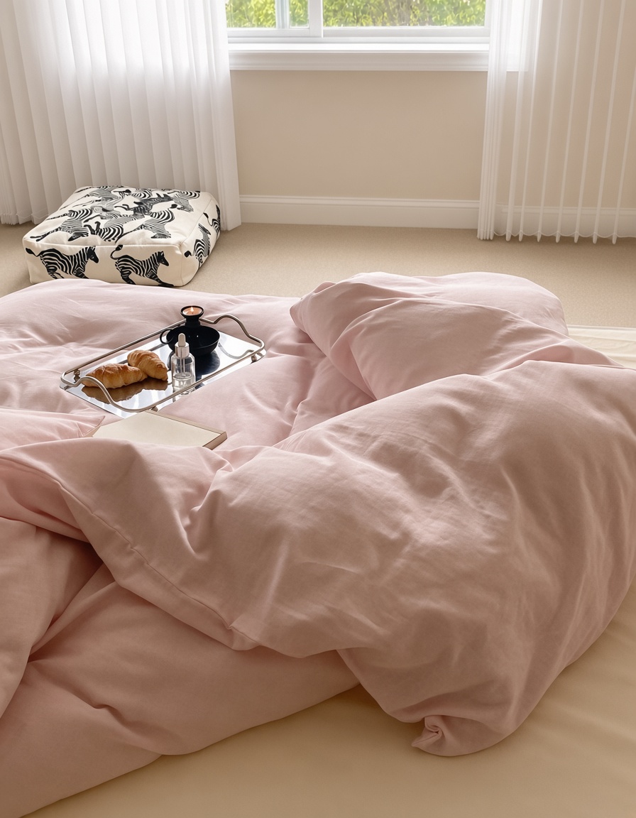 Minimalist Cotton Washed Double Layer Bedding Bundle