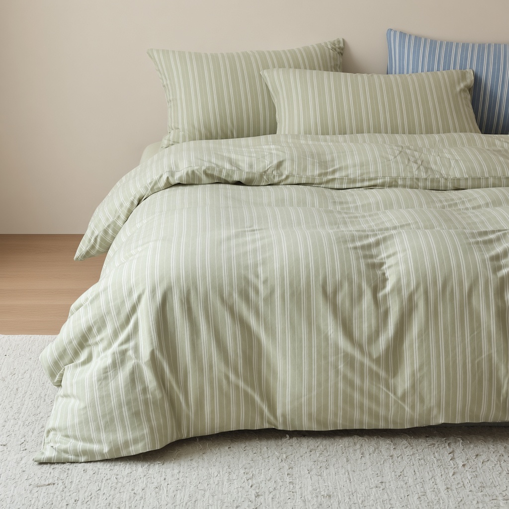 Striped Cotton Jersey Knit Bedding Set