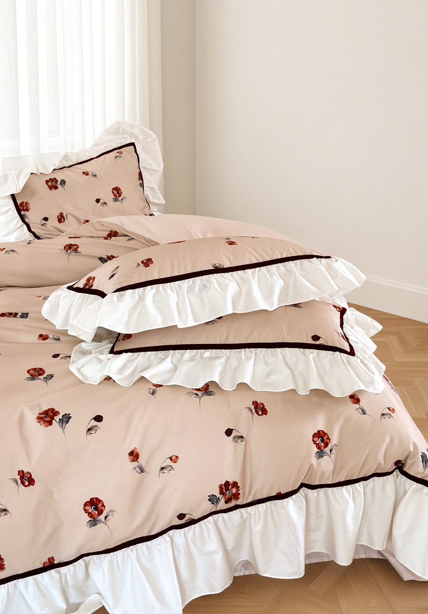 Floral Ruffled Bedding Bundle