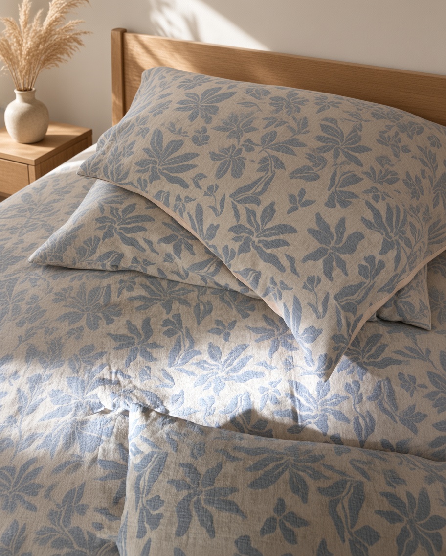Vintage Long Staple Cotton Expertly Woven Jacquard Silky Bedding Set