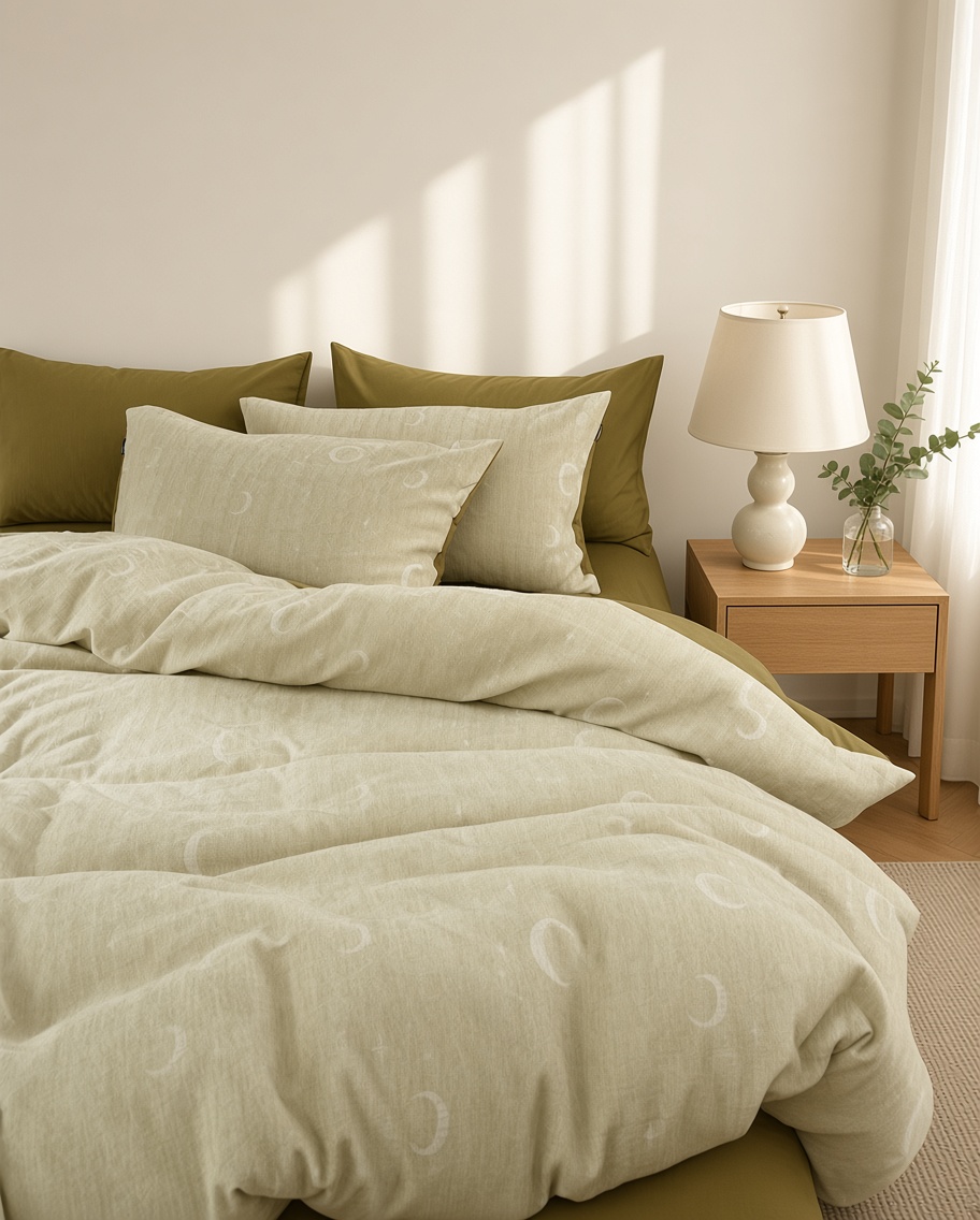 Vintage Long Staple Cotton Expertly Woven Jacquard Silky Bedding Set