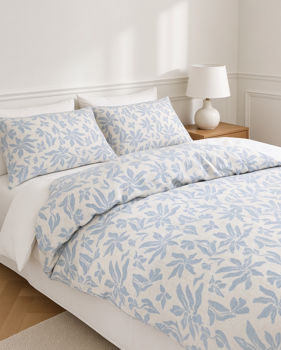 Vintage Long Staple Cotton Expertly Woven Jacquard Silky Bedding Set
