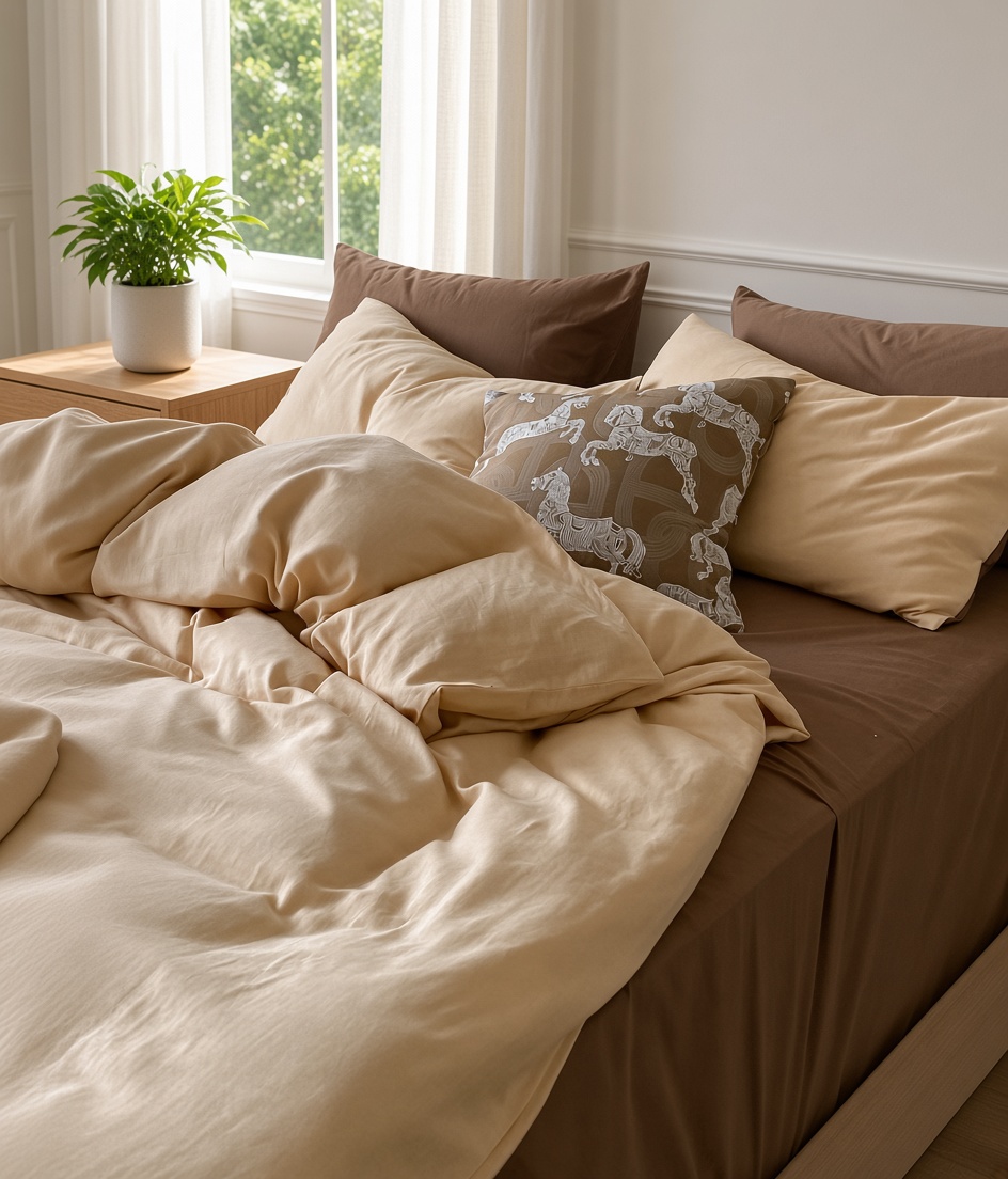 Minimalist Cotton Washed Double Layer Bedding Bundle