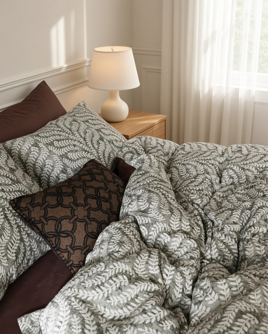 Vintage Long Staple Cotton Expertly Woven Jacquard Silky Bedding Set