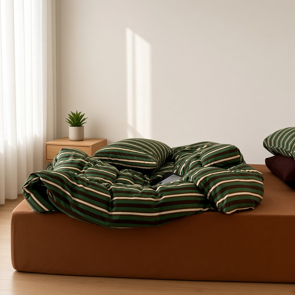 Retro Striped Jersey Knit Bedding Set