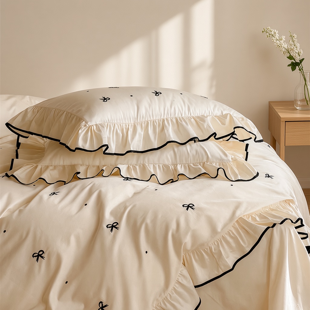 Ribbon Ruffle Long Staple Cotton Jacquard Bedding Bundle
