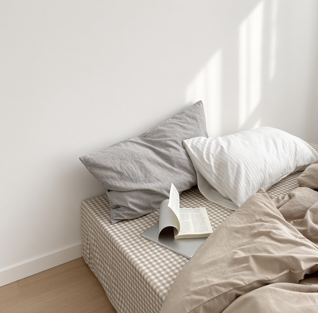 Minimalist Mixed Gingham Cotton Washed Breathable Bedding Set