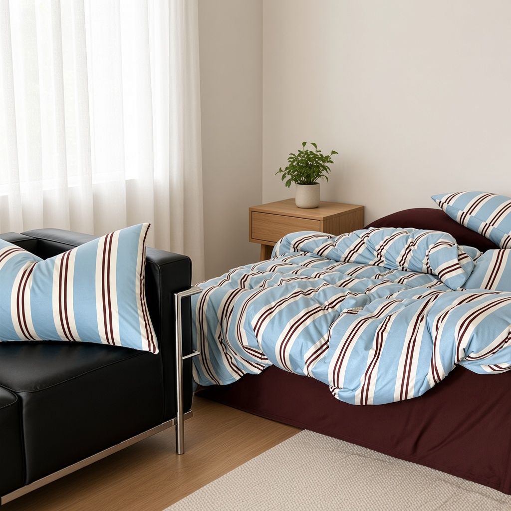 Retro Striped Jersey Knit Bedding Set