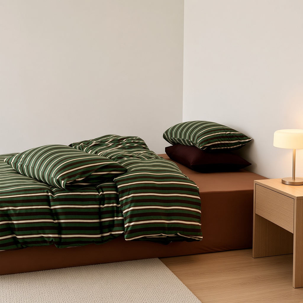 Retro Striped Jersey Knit Bedding Set