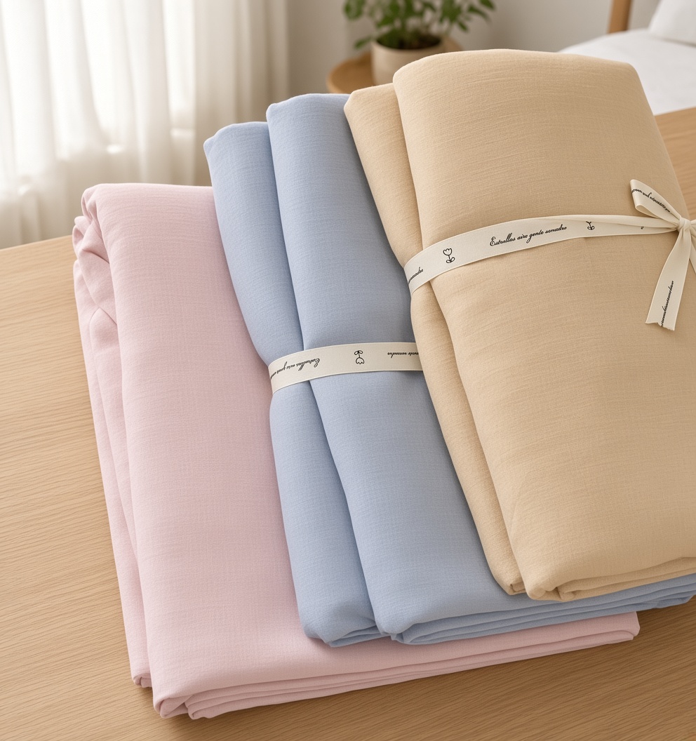 Minimalist Cotton Washed Double Layer Bedding Bundle