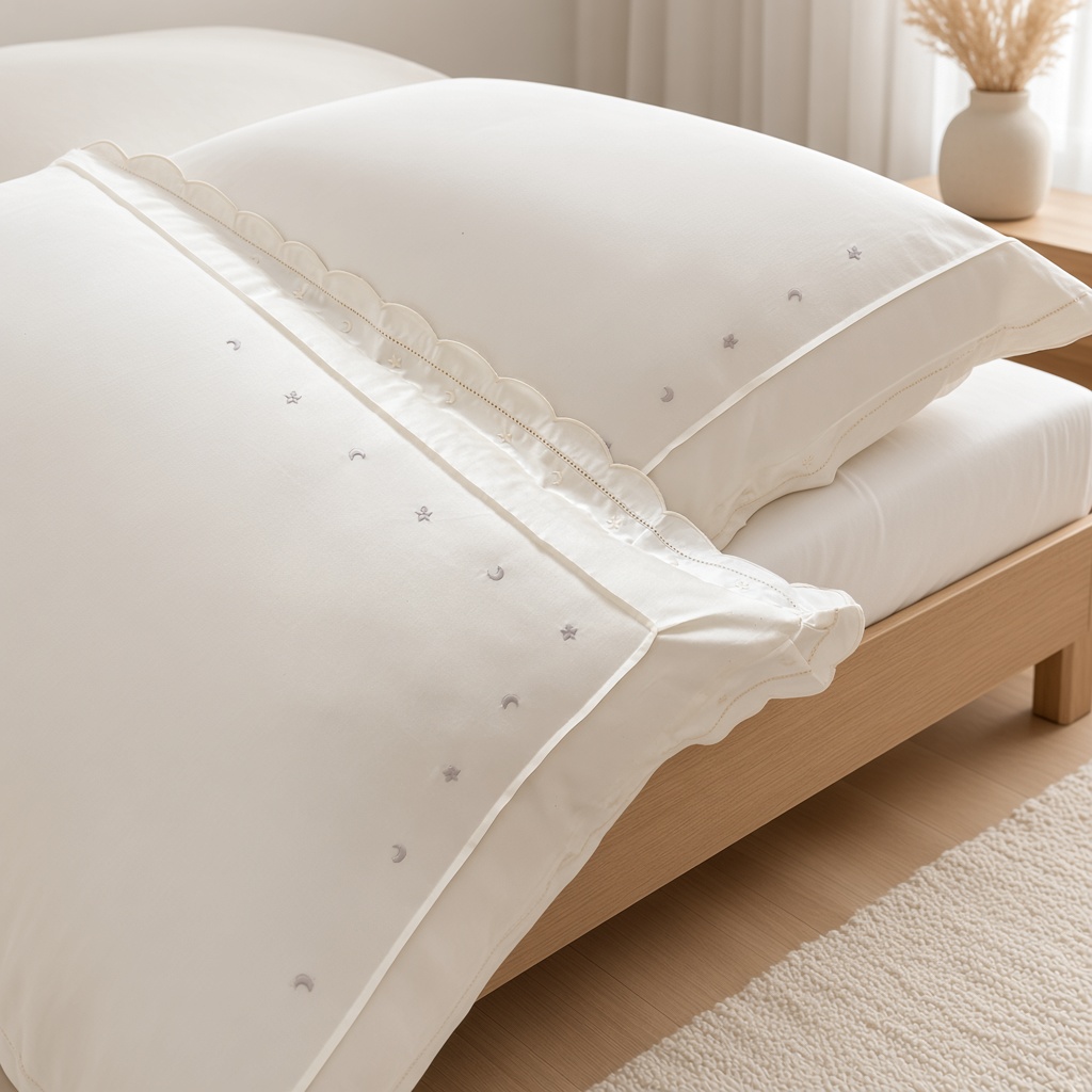 Celestial Ruffle Cotton Embroidered Bedding Bundle