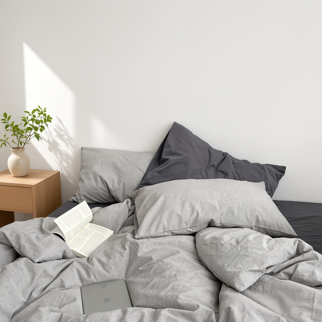 Minimalist Mixed Gingham Cotton Washed Breathable Bedding Set