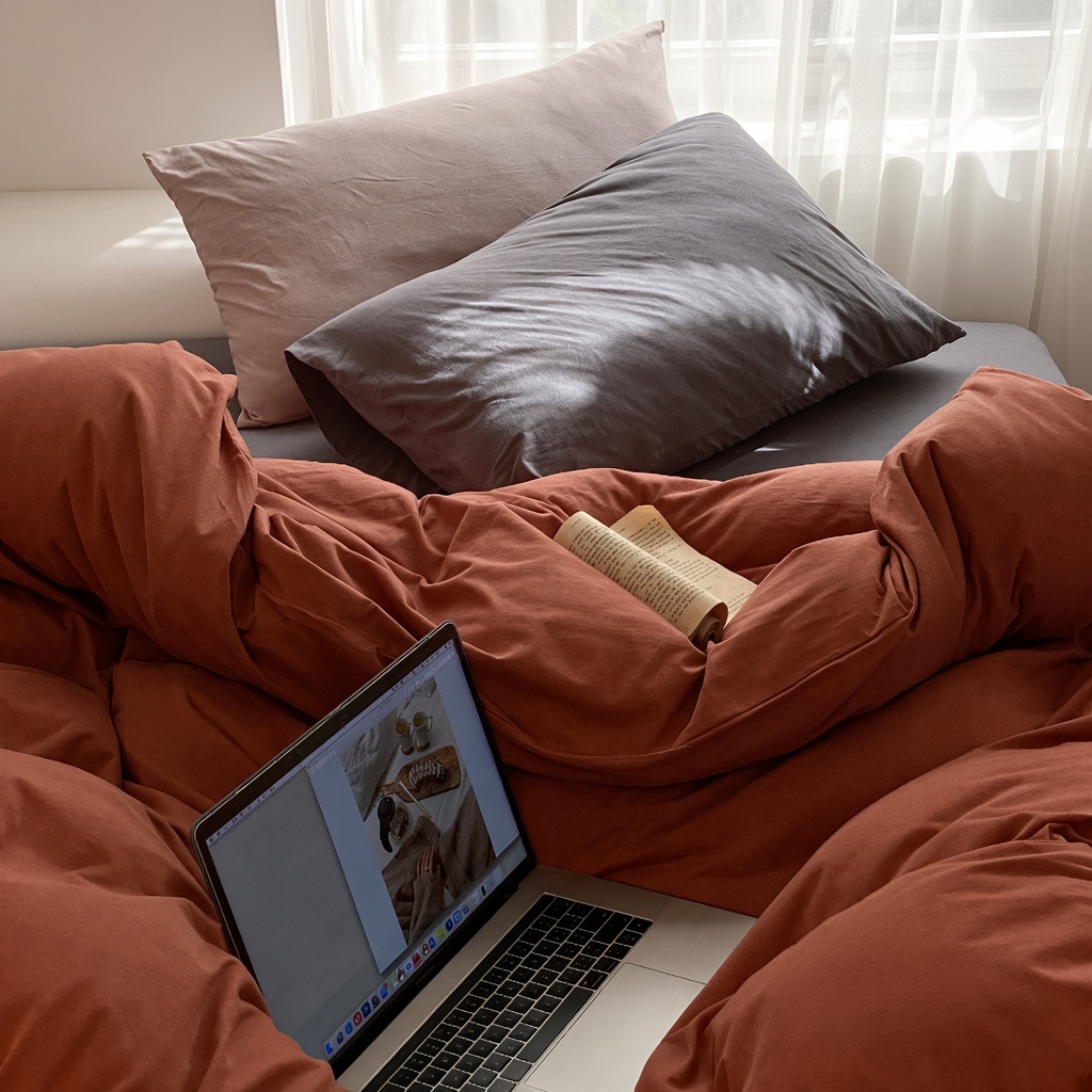 Mixed Color Jersey Knit Breathable Bedding Set