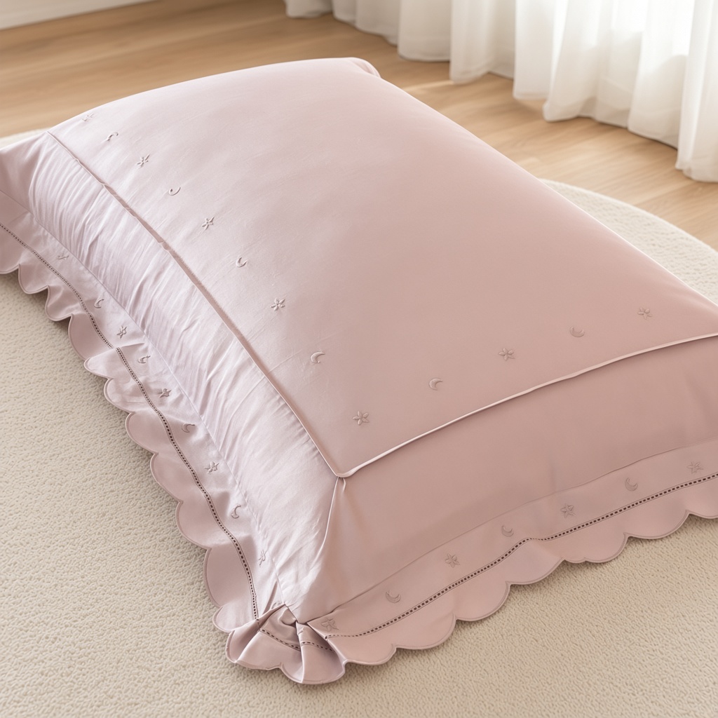Celestial Ruffle Cotton Embroidered Bedding Bundle