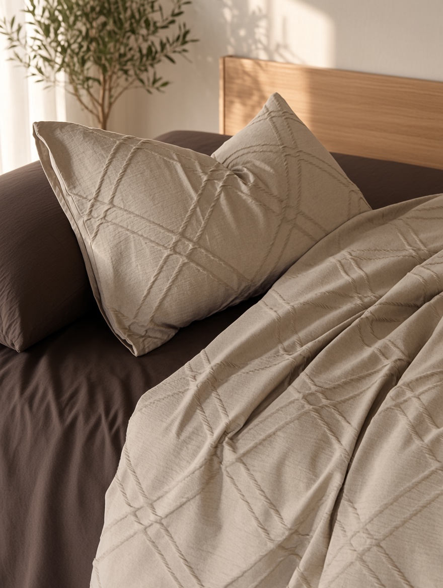 Geometric Cotton Jacquard Breathable Bedding Set